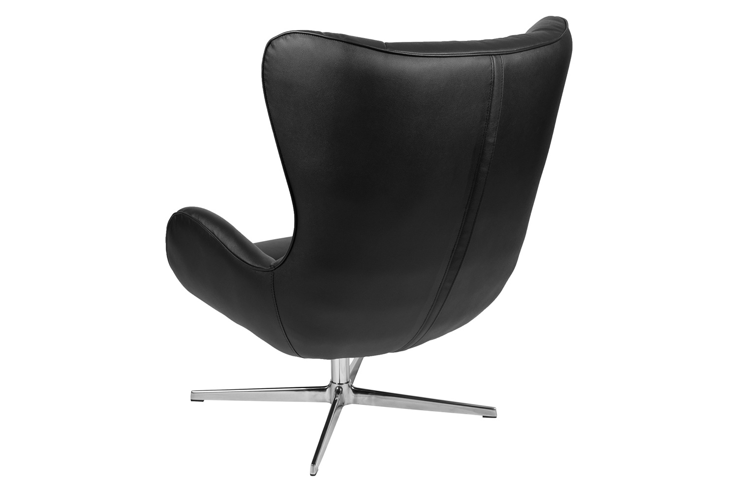 BLNK Rally LeatherSoft Swivel Wing Chair - Black