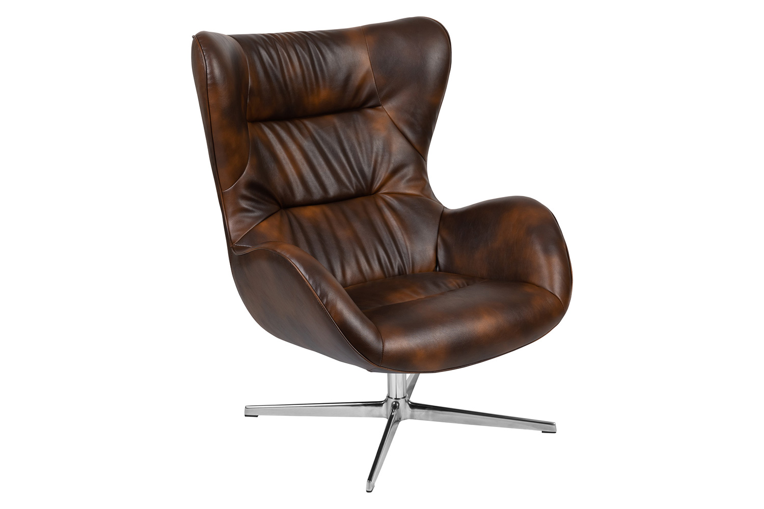 BLNK Rally LeatherSoft Swivel Wing Chair - Bomber Jacket