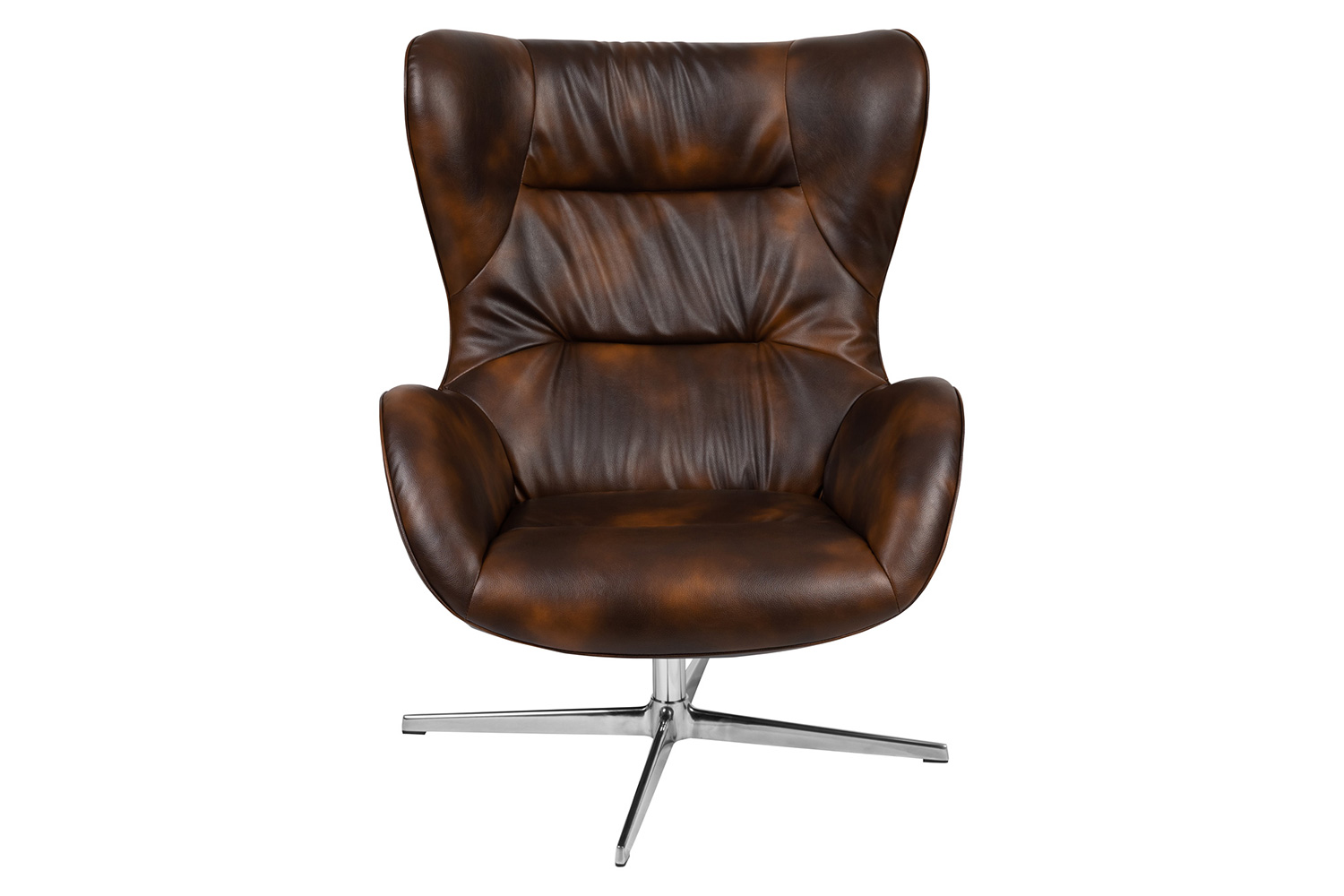 BLNK Rally LeatherSoft Swivel Wing Chair - Bomber Jacket