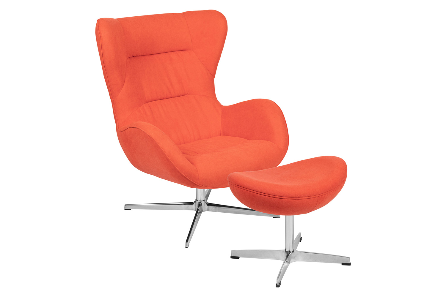 BLNK - Rally Fabric Swivel Wing Chair and Ottoman Set