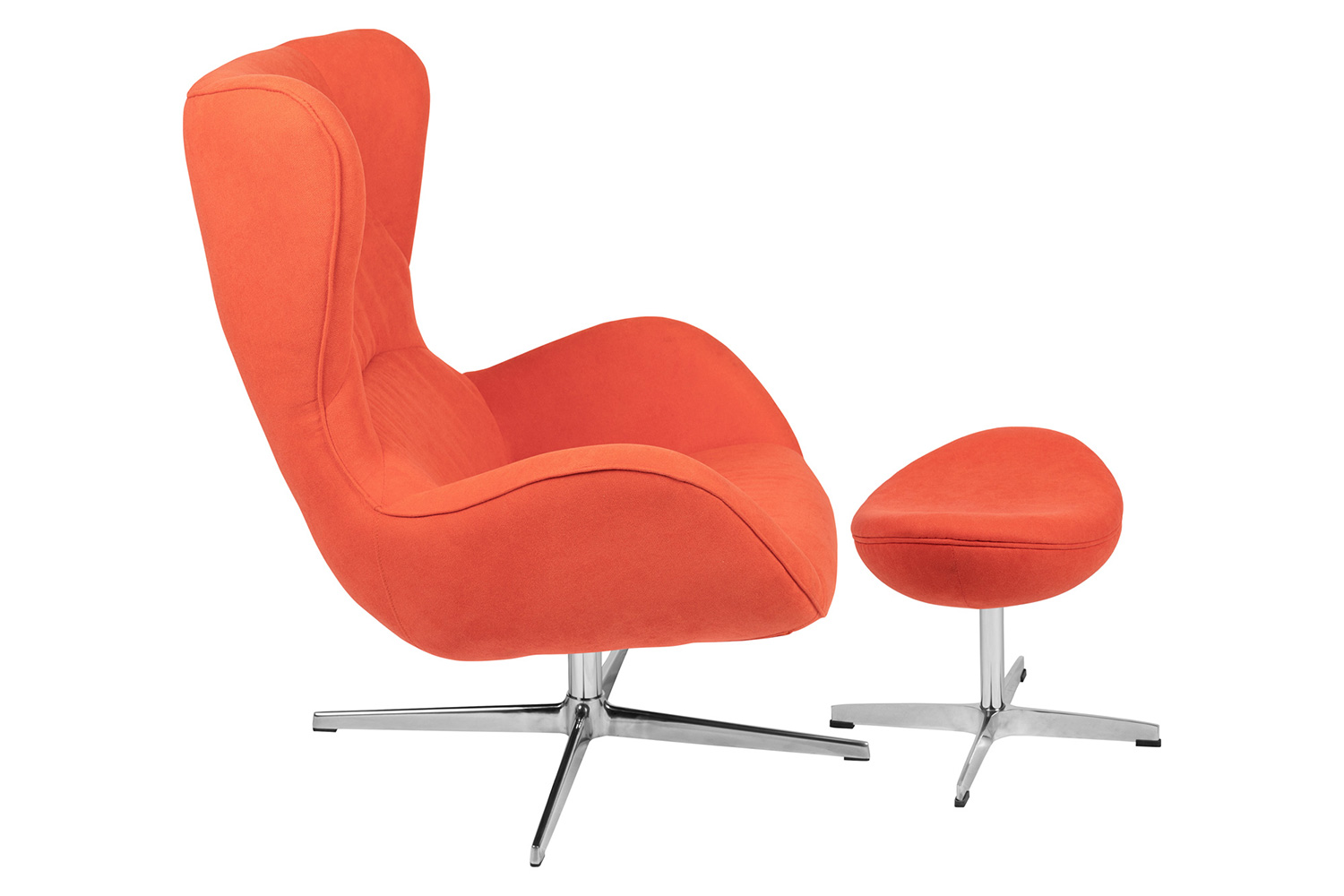 BLNK - Rally Fabric Swivel Wing Chair and Ottoman Set