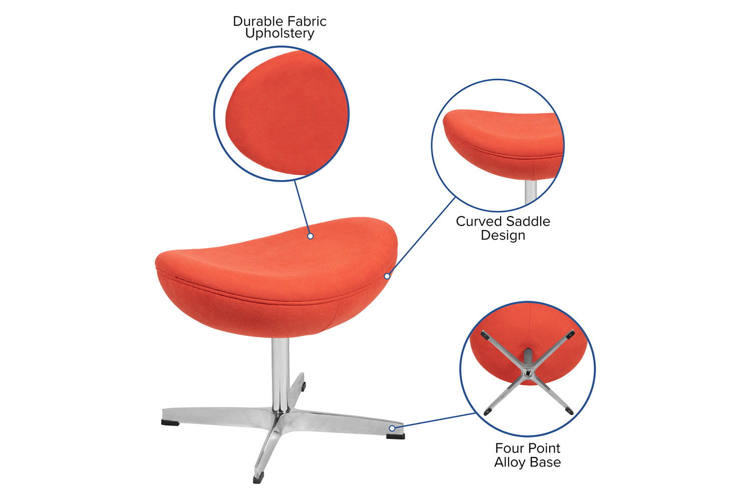 BLNK - Rally Fabric Swivel Wing Chair and Ottoman Set