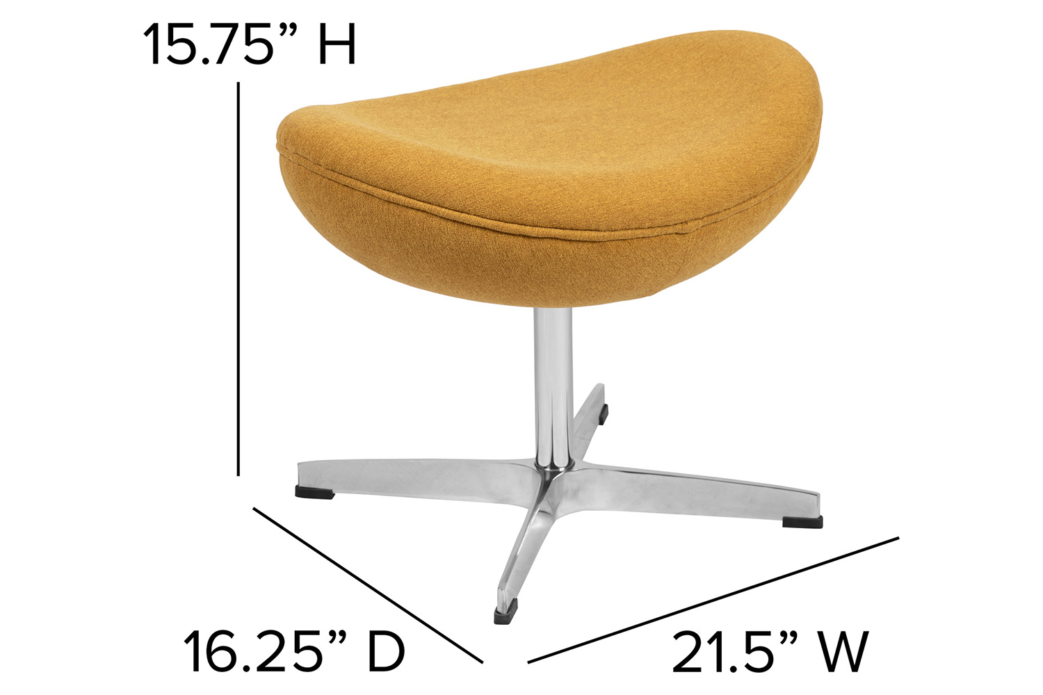 BLNK Rally Fabric Saddle Wing Ottoman - Citron