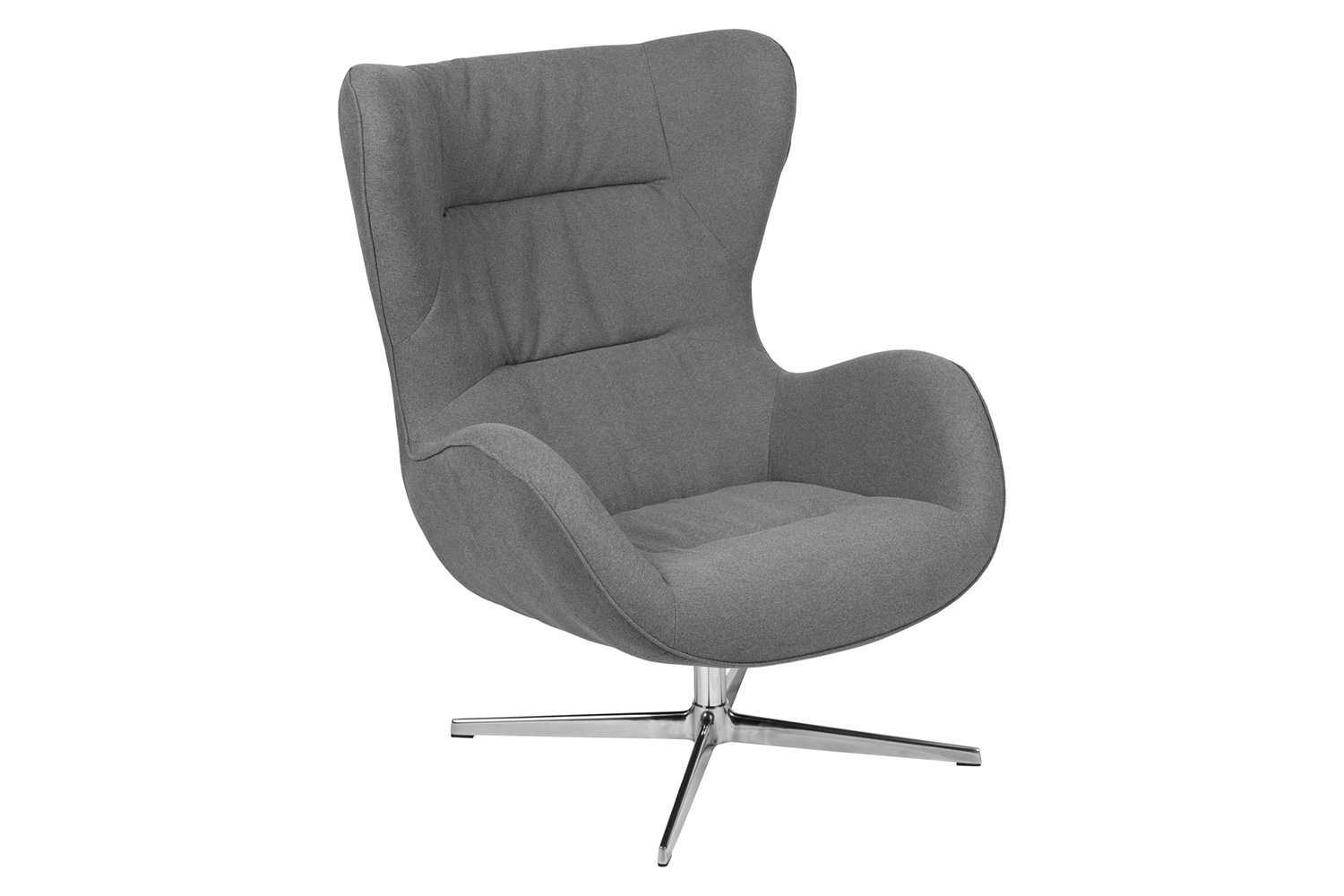 BLNK Rally Fabric Swivel Wing Chair - Gray