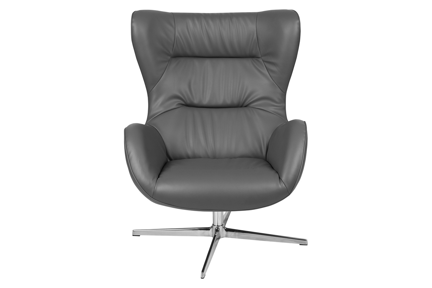 BLNK Rally LeatherSoft Swivel Wing Chair - Gray