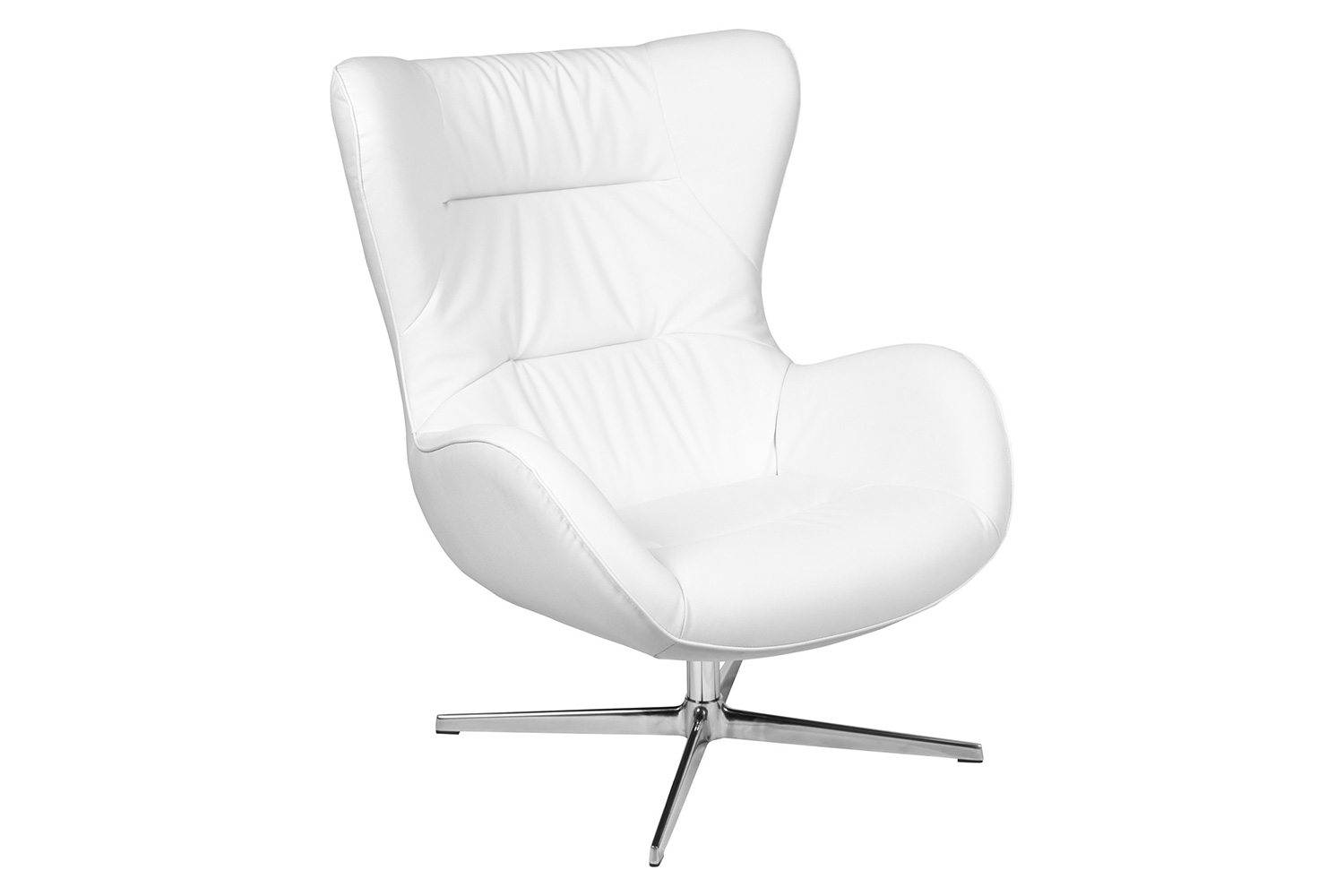 BLNK Rally LeatherSoft Swivel Wing Chair - White