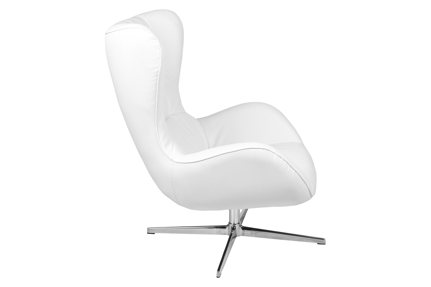 BLNK Rally LeatherSoft Swivel Wing Chair - White