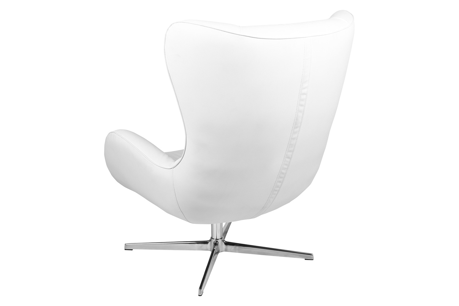 BLNK Rally LeatherSoft Swivel Wing Chair - White
