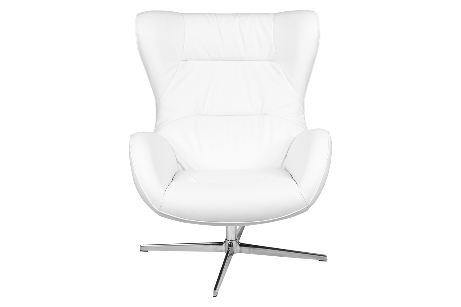 BLNK Rally LeatherSoft Swivel Wing Chair - White