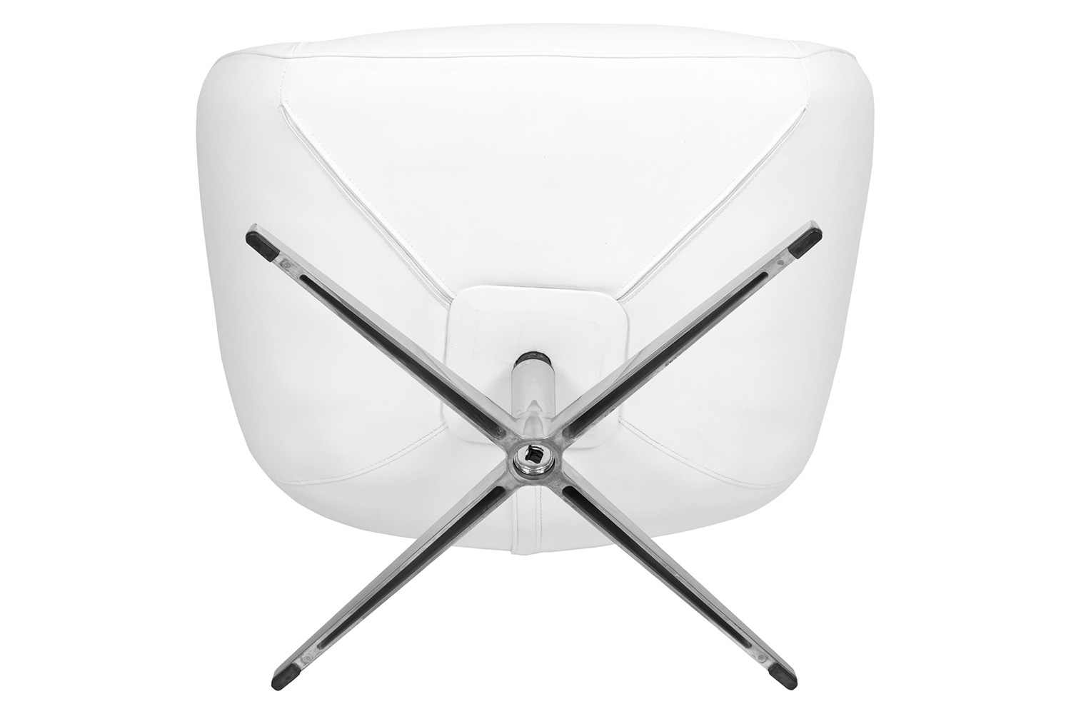 BLNK Rally LeatherSoft Swivel Wing Chair - White