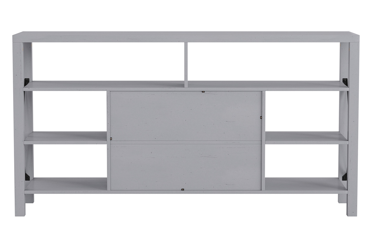 BLNK Wyatt Modern Farmhouse Tall TV Console Cabinet with Storage Cabinets and Shelves for TV's up to 60" - Coastal Gray
