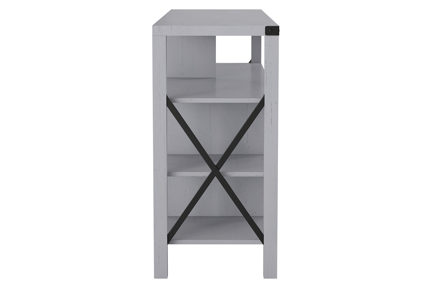 BLNK Wyatt Modern Farmhouse Tall TV Console Cabinet with Storage Cabinets and Shelves for TV's up to 60" - Coastal Gray