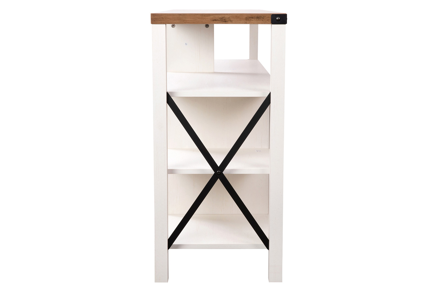 BLNK Wyatt Modern Farmhouse Tall TV Console Cabinet with Storage Cabinets and Shelves for TV's up to 60" - White/Rustic Oak
