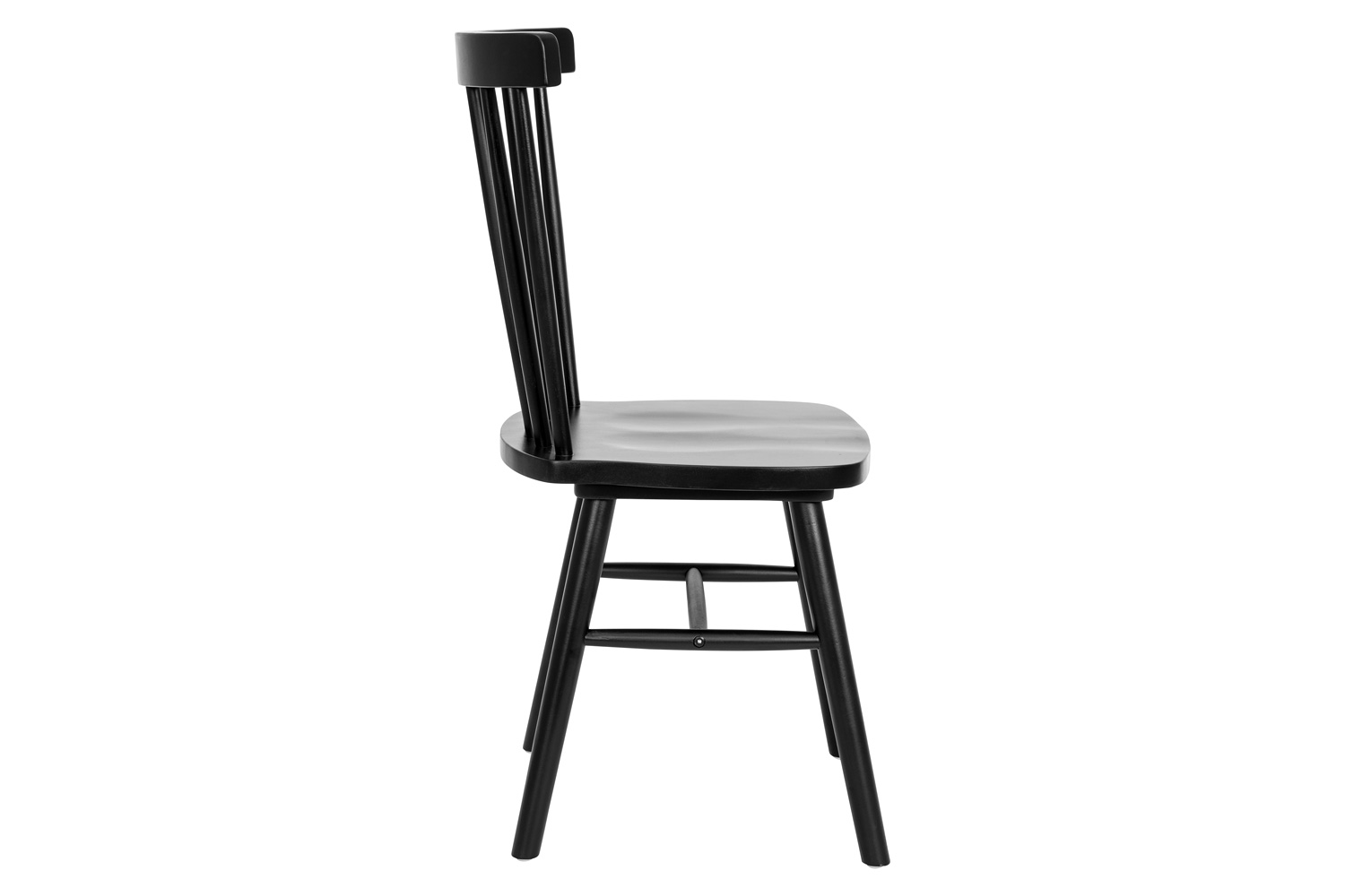 BLNK Ingrid Commercial Windsor Dining Chairs, Solid Wood Armless Spindle Back Restaurant Dining Chairs Set of 2 - Black