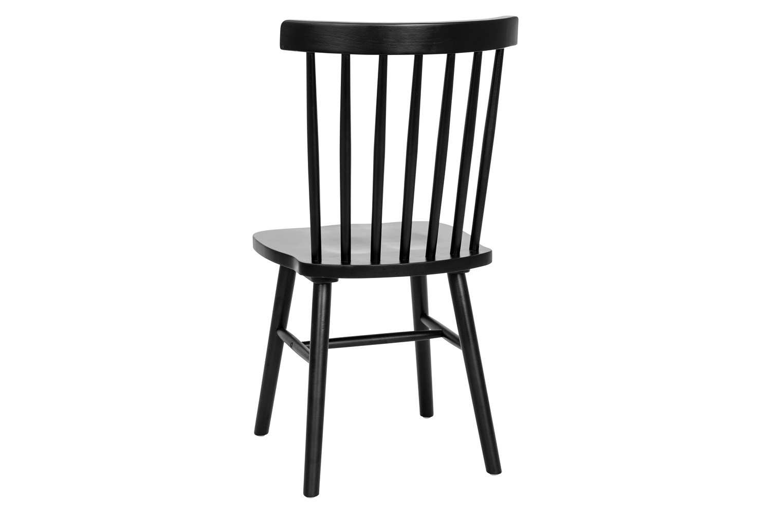 BLNK Ingrid Commercial Windsor Dining Chairs, Solid Wood Armless Spindle Back Restaurant Dining Chairs Set of 2 - Black