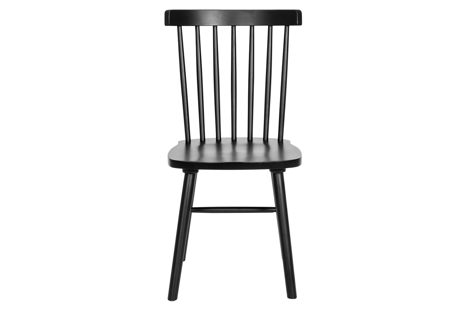 BLNK Ingrid Commercial Windsor Dining Chairs, Solid Wood Armless Spindle Back Restaurant Dining Chairs Set of 2 - Black