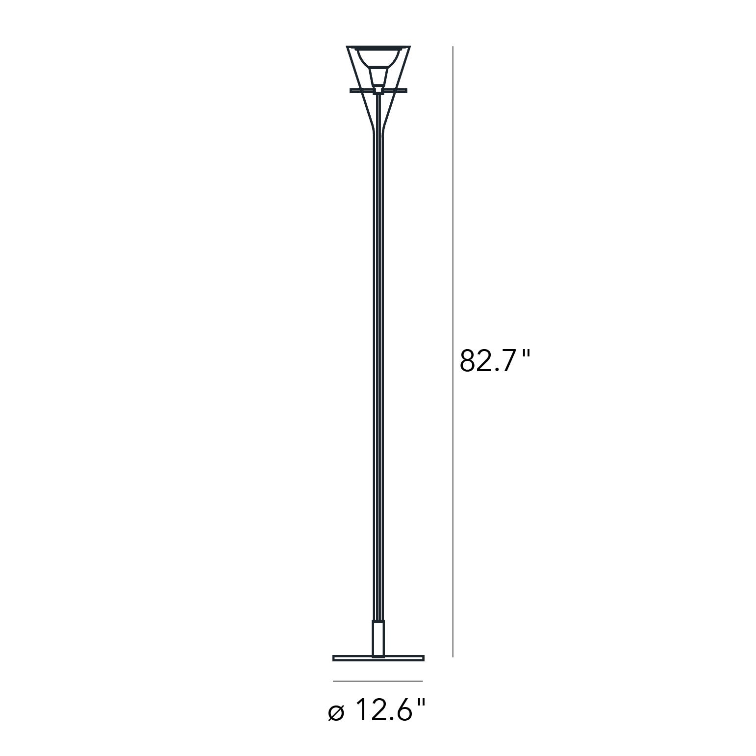 FontanaArte Flute Large Floor Lamp - Transparent/Chrome, Glass/Metal