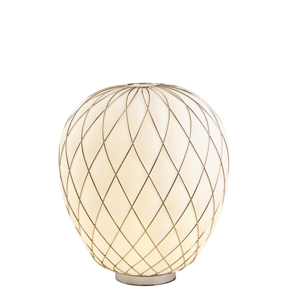 FontanaArte Pinecone Large Table Lamp - Chrome/White, Glass/Galvanized Metal