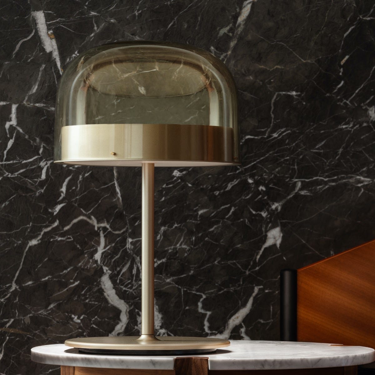 FontanaArte Equatore Medium Table Lamp - Matt Gold, Glass/Metal
