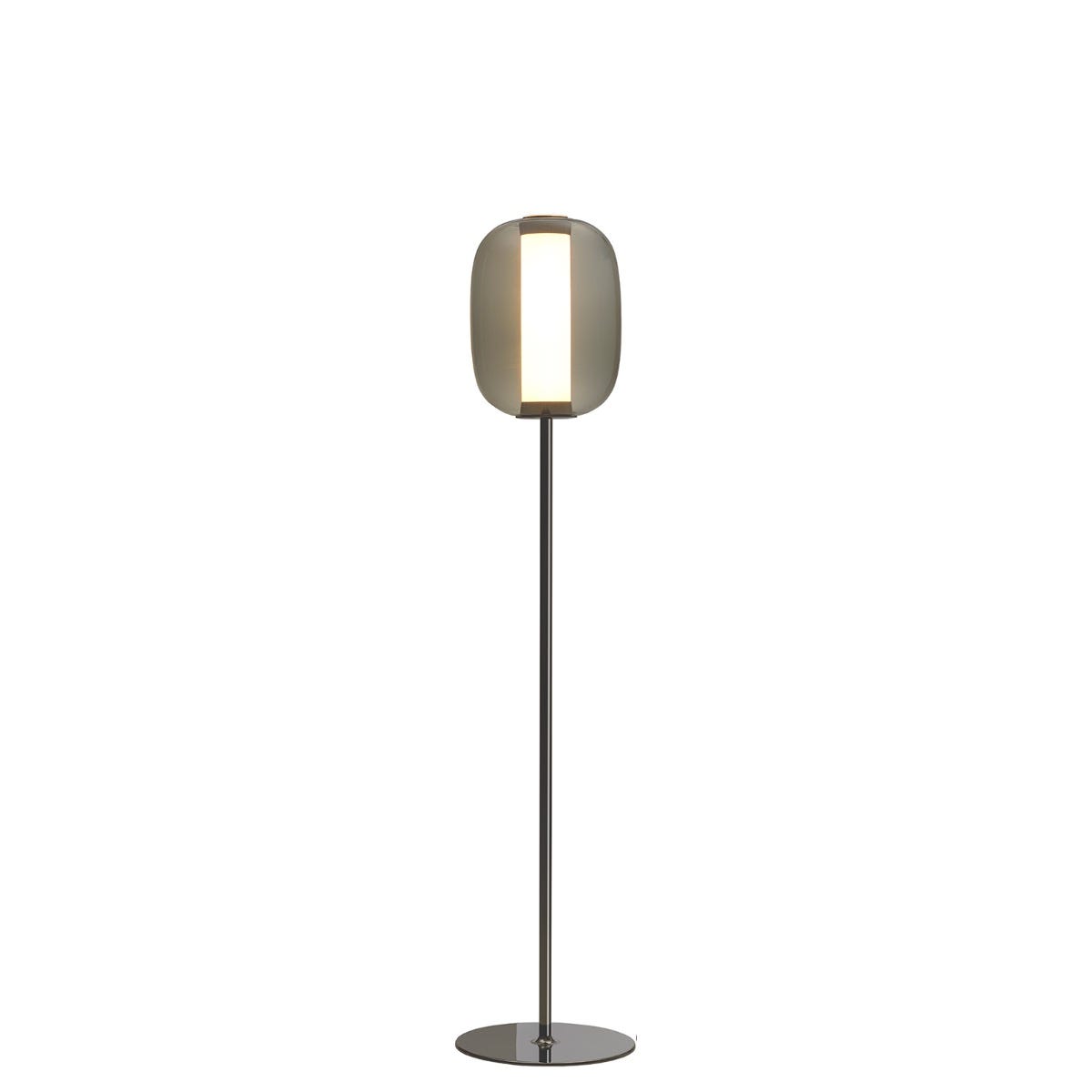 FontanaArte Meridiano Floor Lamp - Black/Gray Fume, Glass/Galvanized Metal