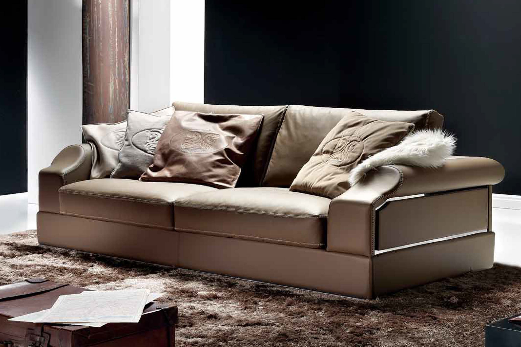 Formerin Dandy Sofa 236 cm Quoted in Leather - Brown