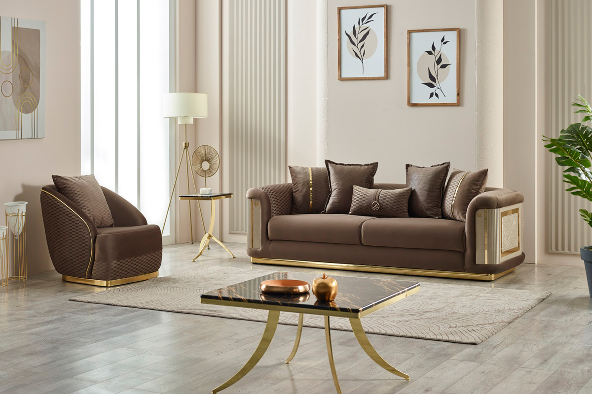 Furnia Elegance Armchair - Brown, Fabric