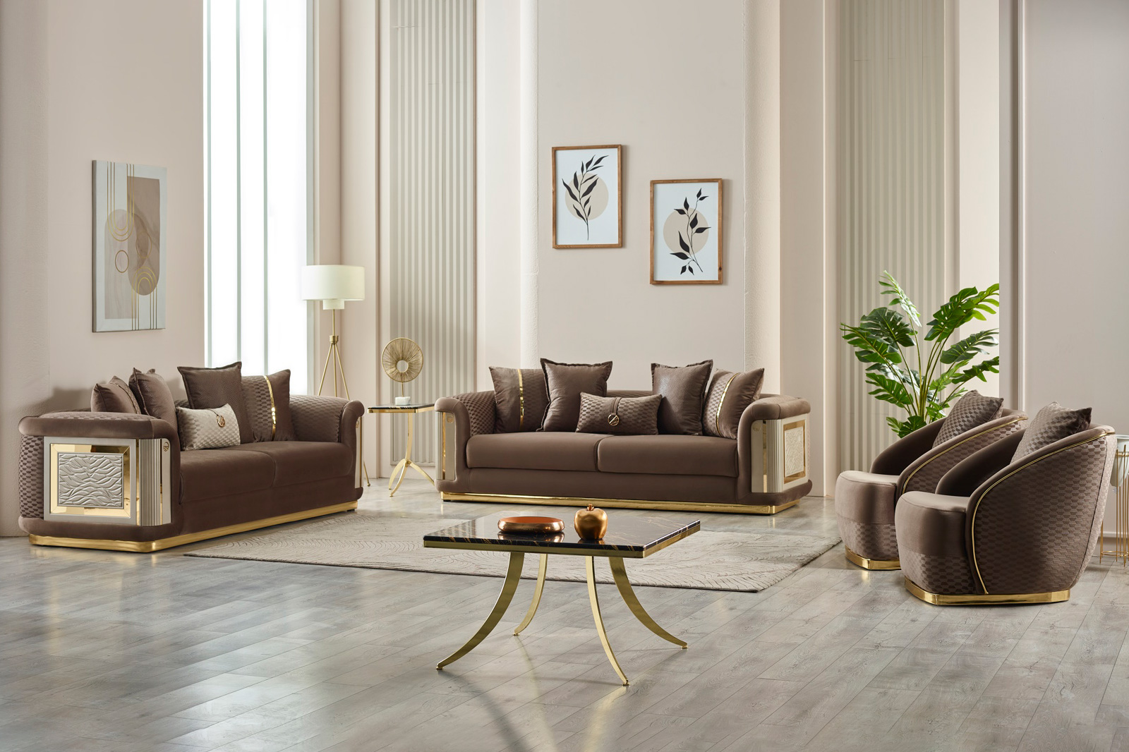 Furnia Elegance Armchair - Brown, Fabric