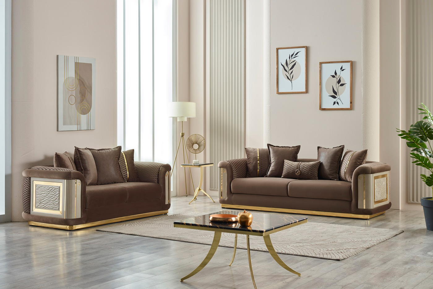 Furnia Elegance Armchair - Brown, Fabric