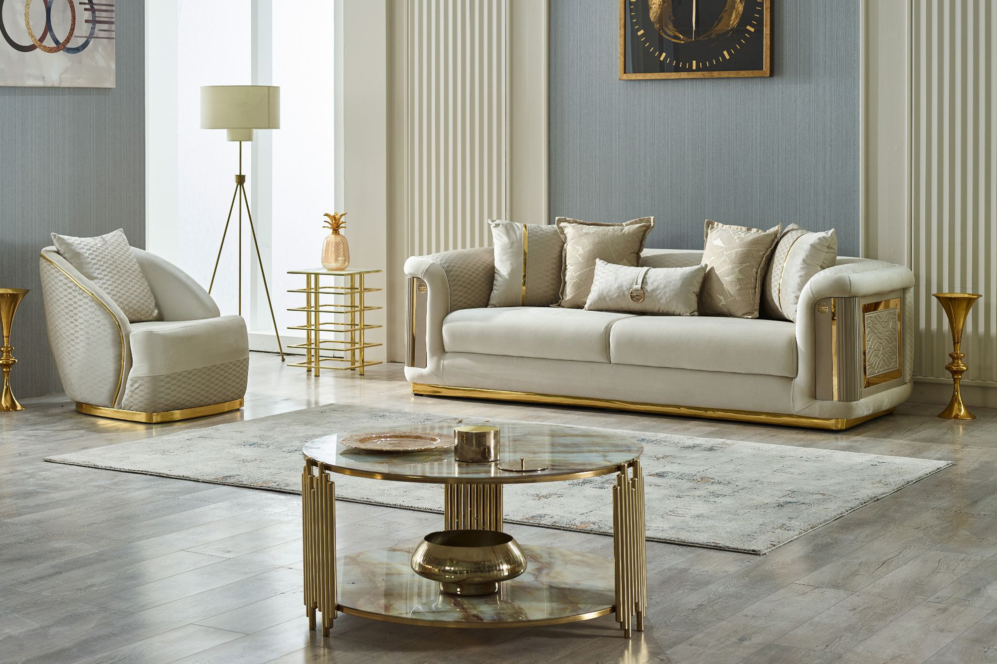 Furnia Elegance Armchair - Cream, Fabric