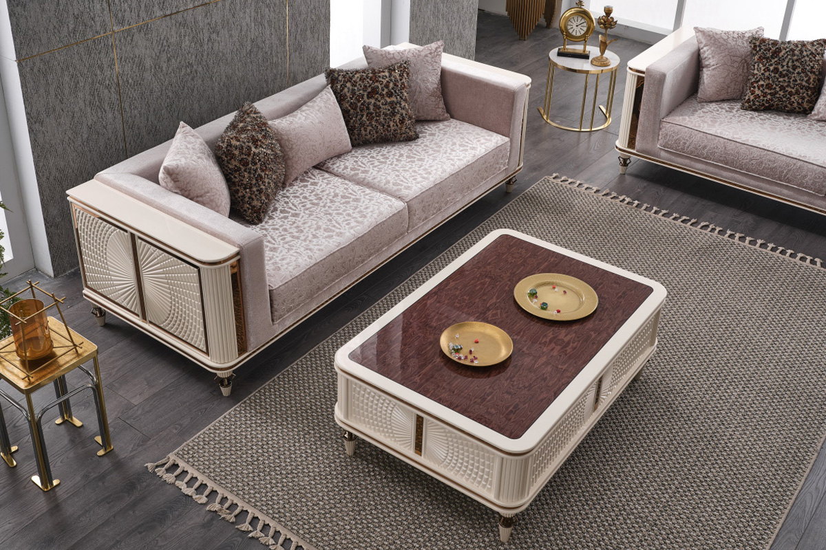 Furnia - Eva Stationary Sofa in Cream, Fabric