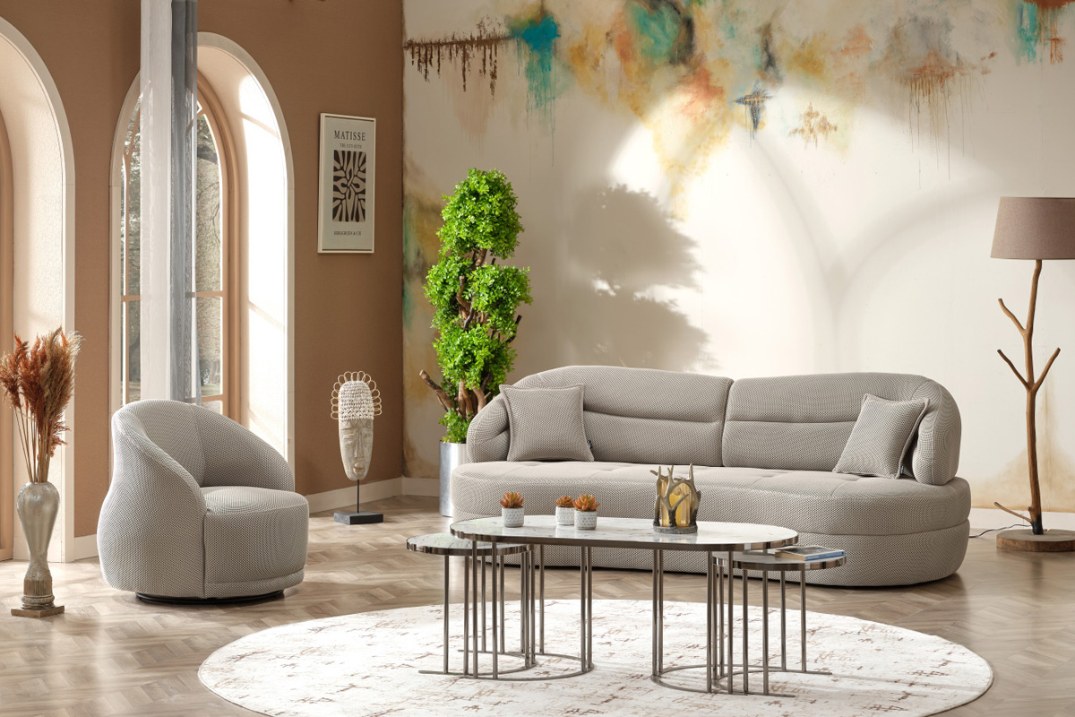 Furnia - Gloria Armchair in Cream, Fabric