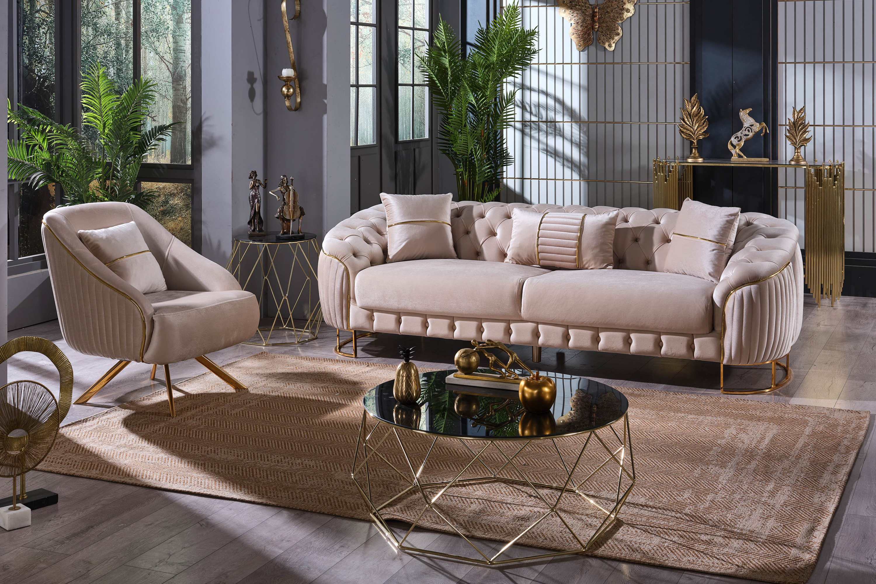 Furnia Lucas Armchair - Beige, Fabric
