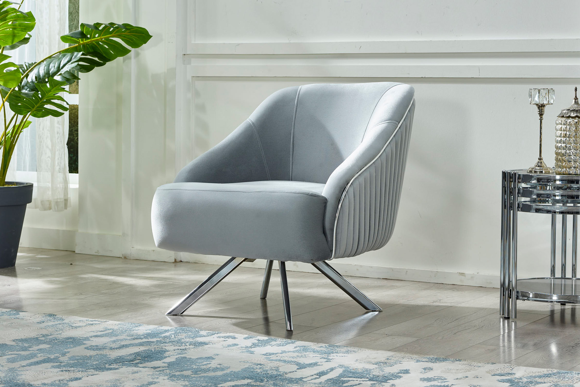 Furnia Lucas Armchair - Light Gray, Fabric