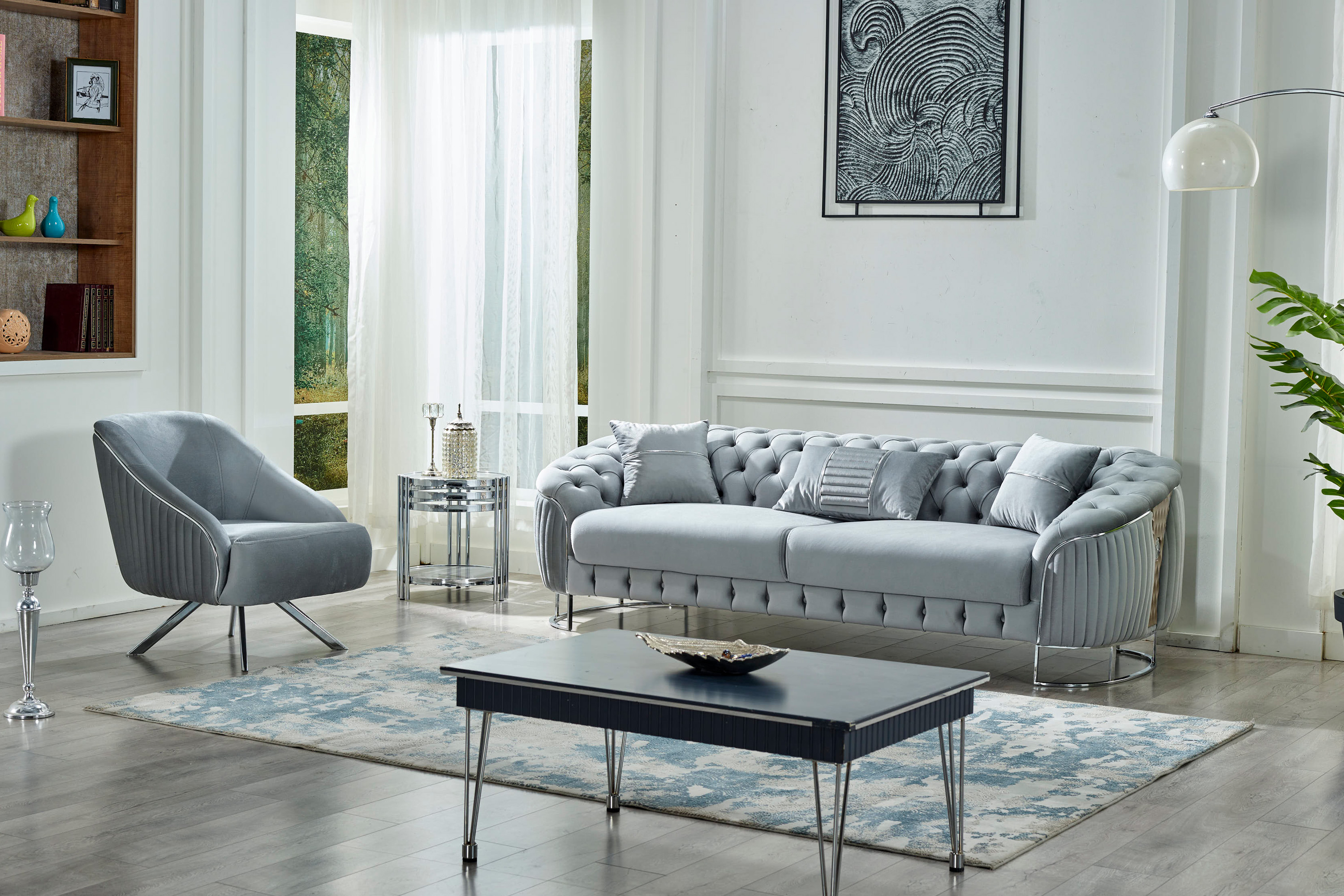 Furnia Lucas Armchair - Light Gray, Fabric