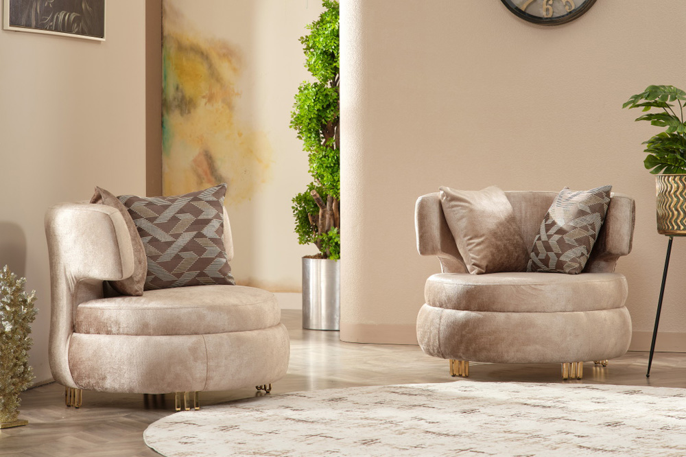 Furnia - Monaco Armchair in Beige, Fabric