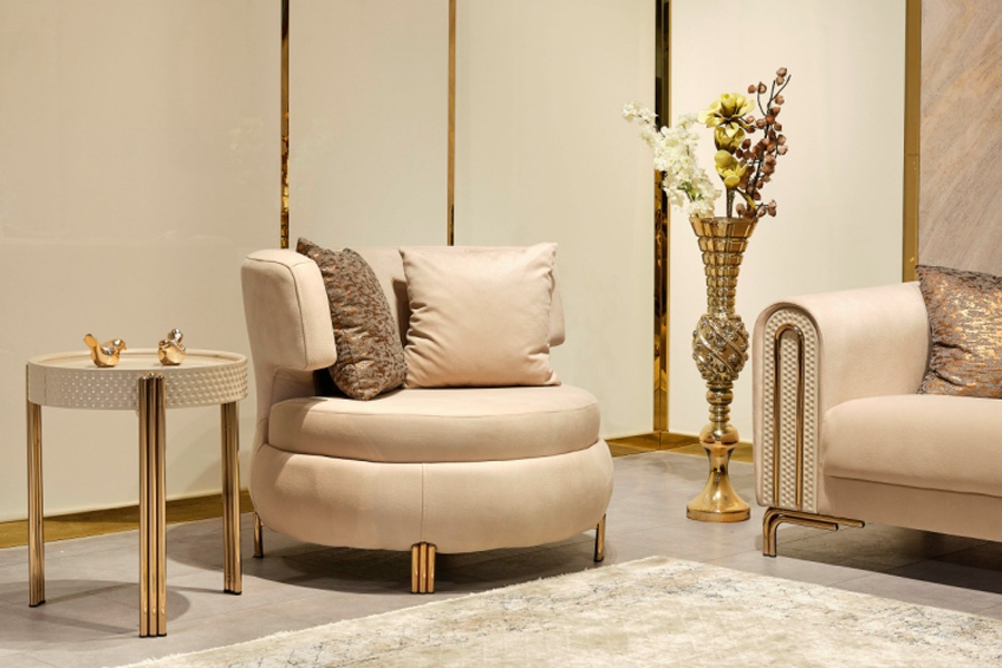 Furnia - Paris Armchair in Cream, Fabric