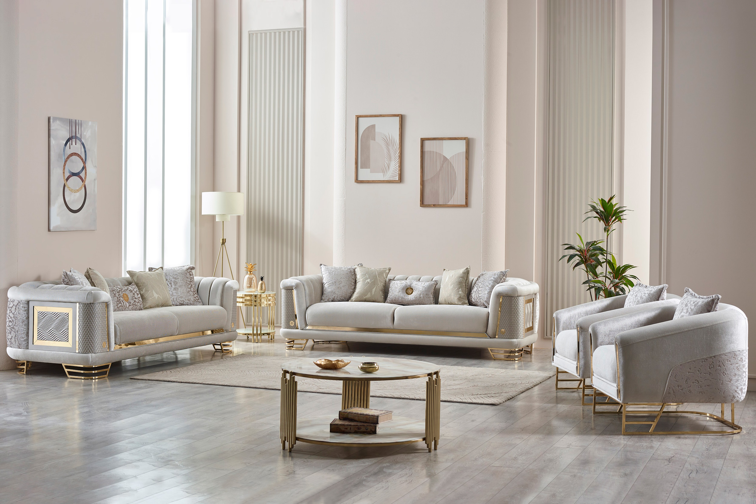 Furnia Romans Armchair - Cream, Fabric