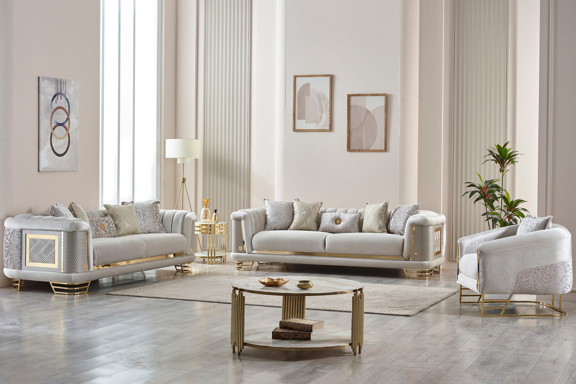 Furnia Romans Armchair - Cream, Fabric