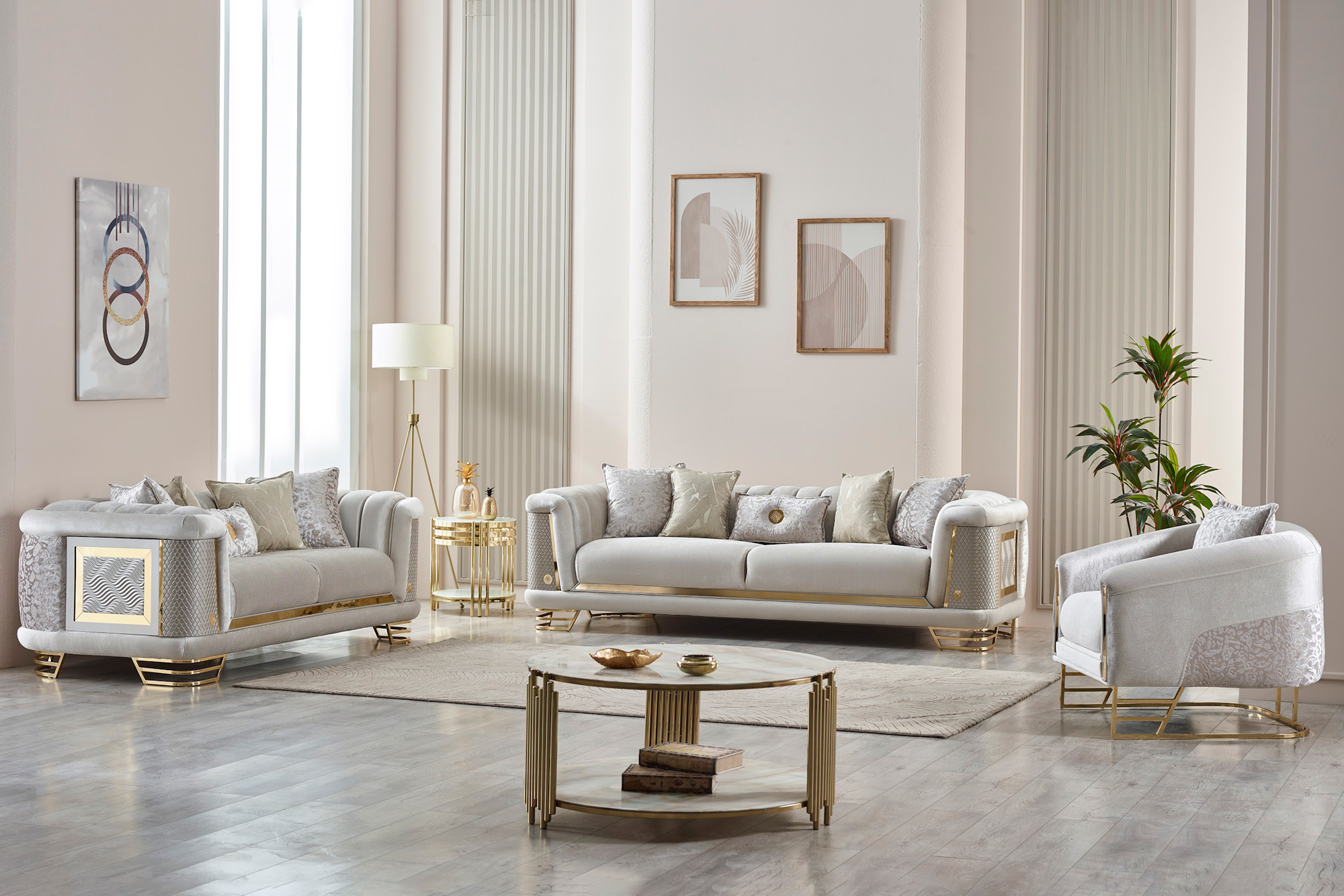 Furnia Romans Armchair - Cream, Fabric