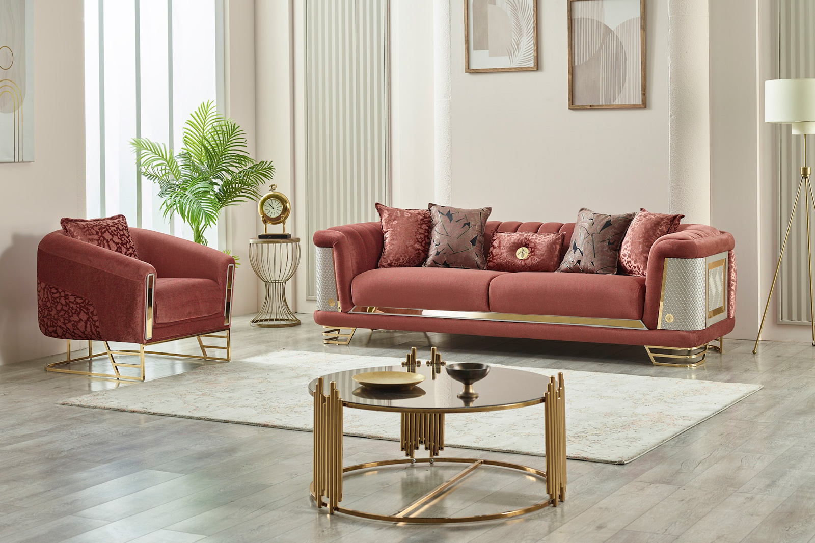 Furnia Romans Armchair - Brick, Fabric