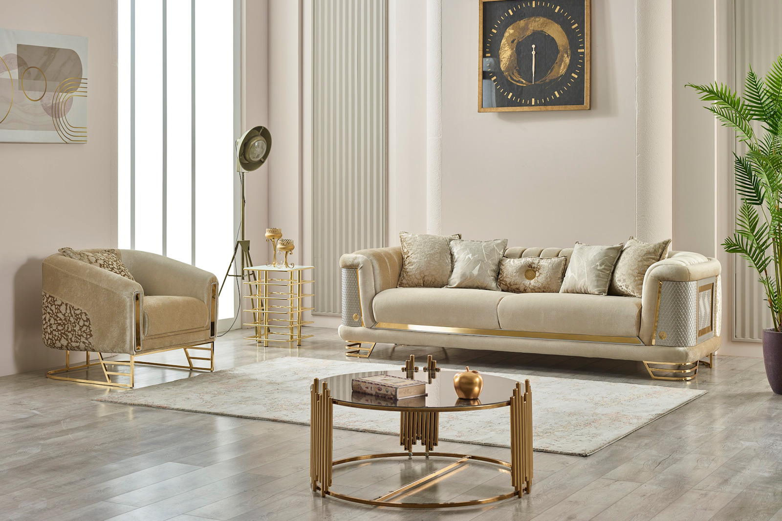 Furnia Romans Armchair - Beige, Fabric
