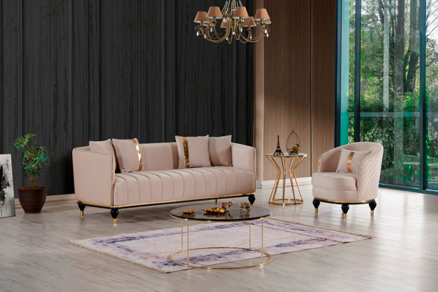 Furnia - Toronto Armchair in Cream, Fabric