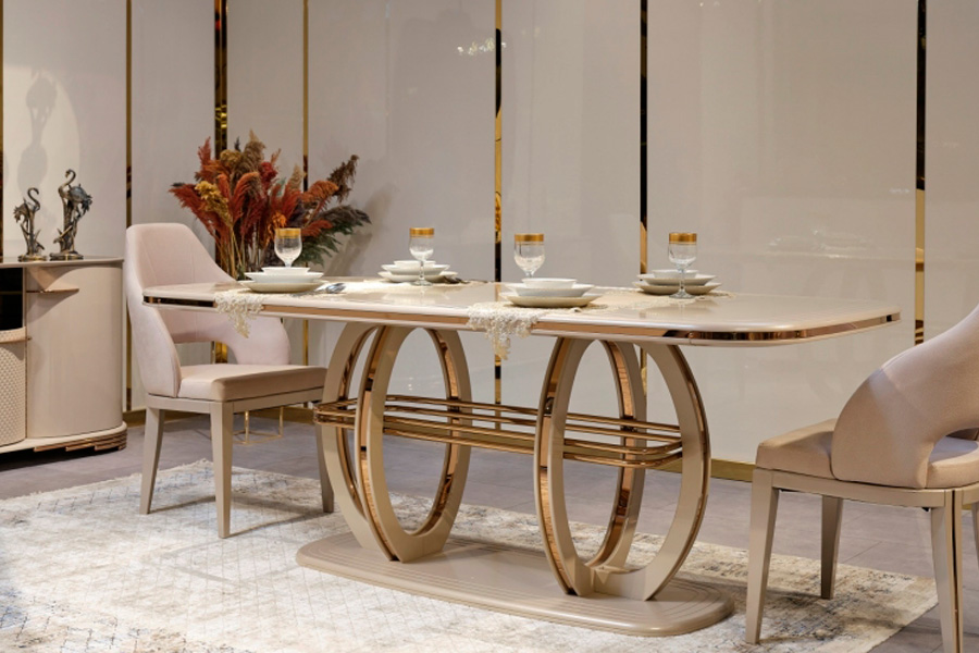 Furnia Paris 102" Dining Table - Cream
