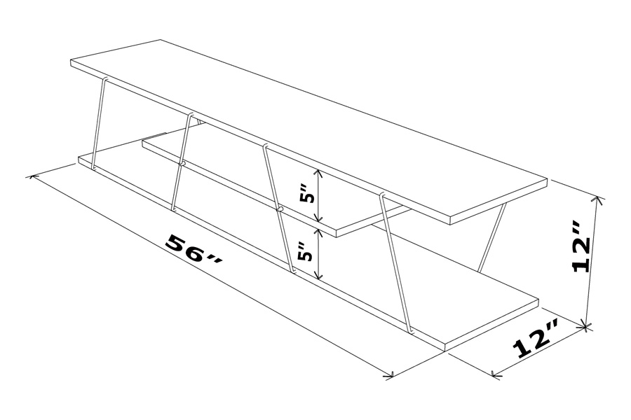 Furnia Tars TV Unit - White/Chrome, Wood