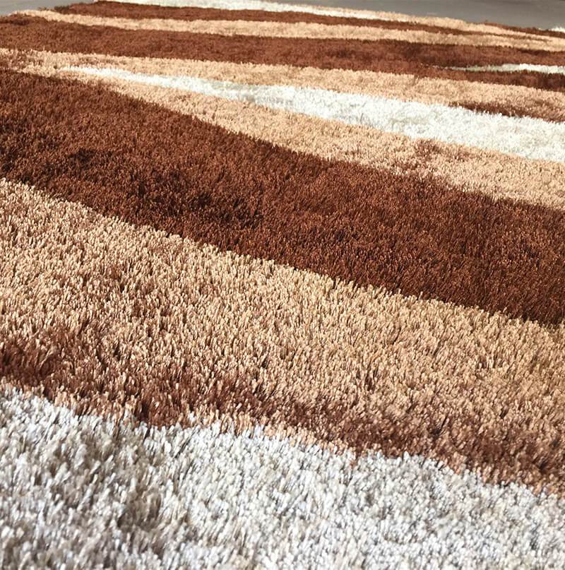 Furnings Aria Beige & Brown Soft Pile Shaggy Area Rug - 3'L x 2'W x 1"H