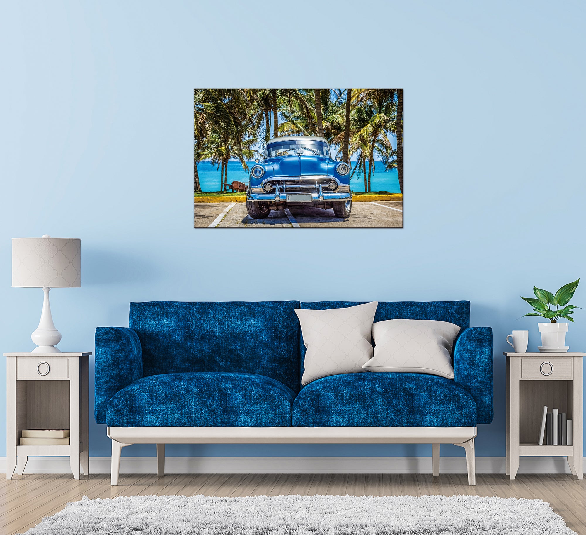 Furnings - Classic Blue Car Acrylic Print Unframed Wall Art