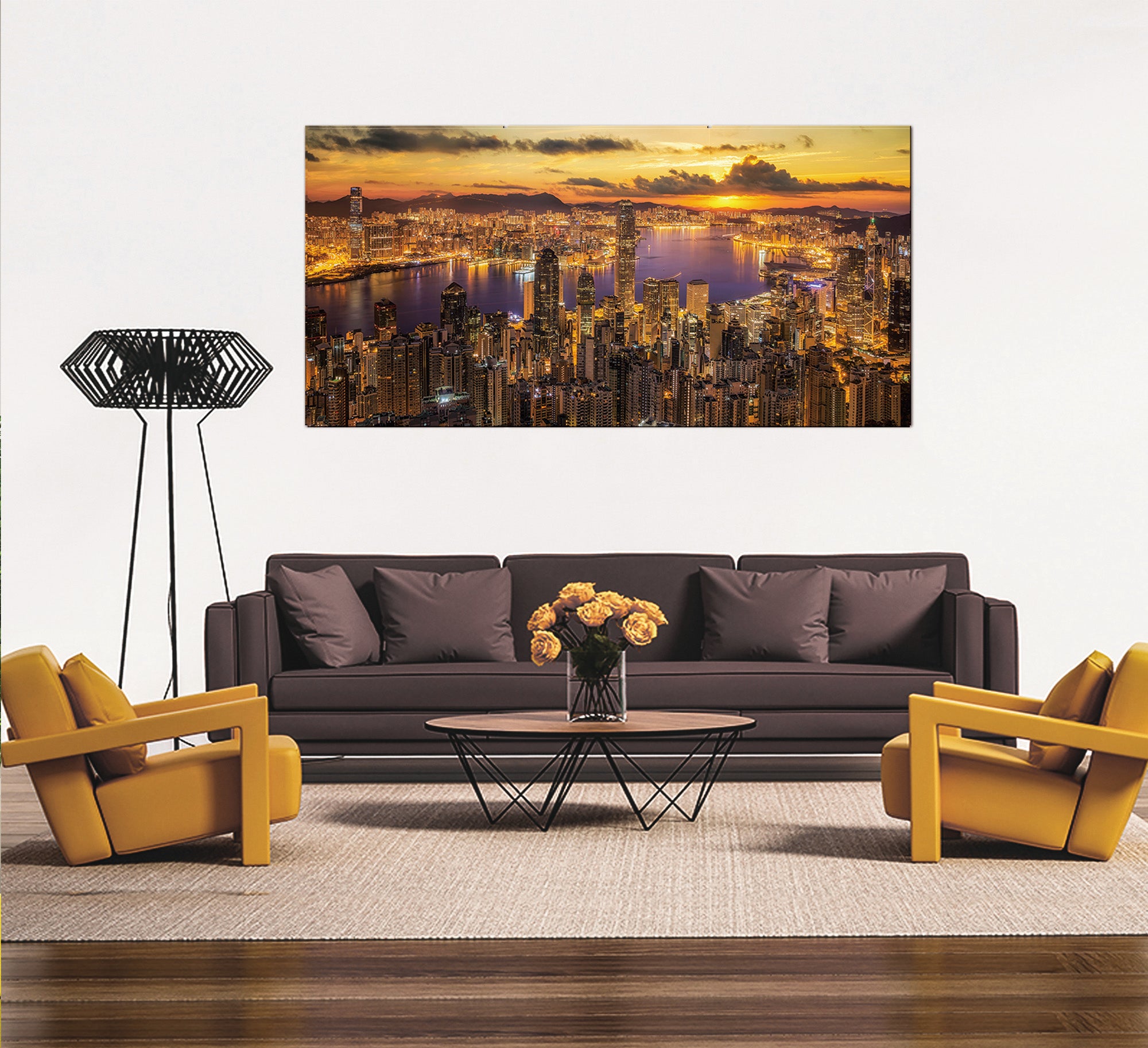 Furnings - Sunset in the City Acrylic Print Framed Wall Art