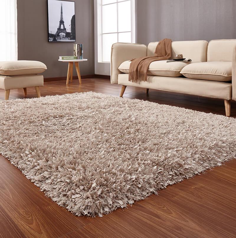 Furnings "Coral" Shag Area Rug High Pile in Beige - 7'L x 5'W x 1"H