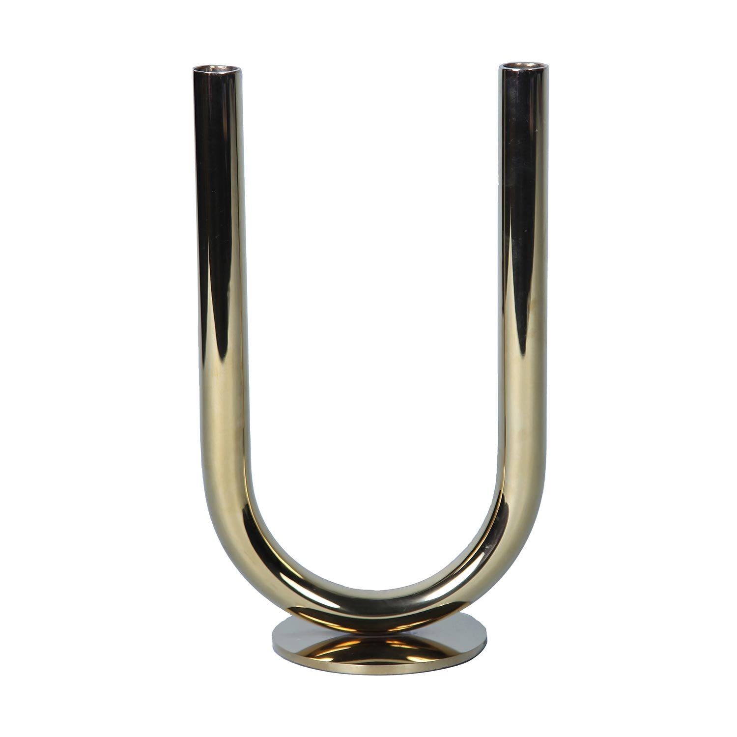 Furnings Modern U Shaped Candle Holder in Gold - Large