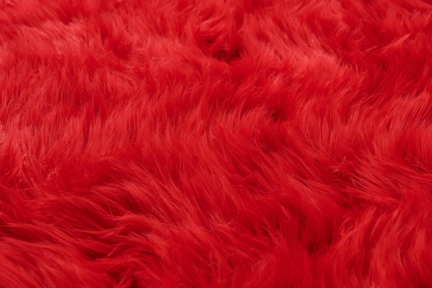 Furnings Cozy Ultra Soft Fluffy Faux Fur Red Area Rug - 7'L x 5'W